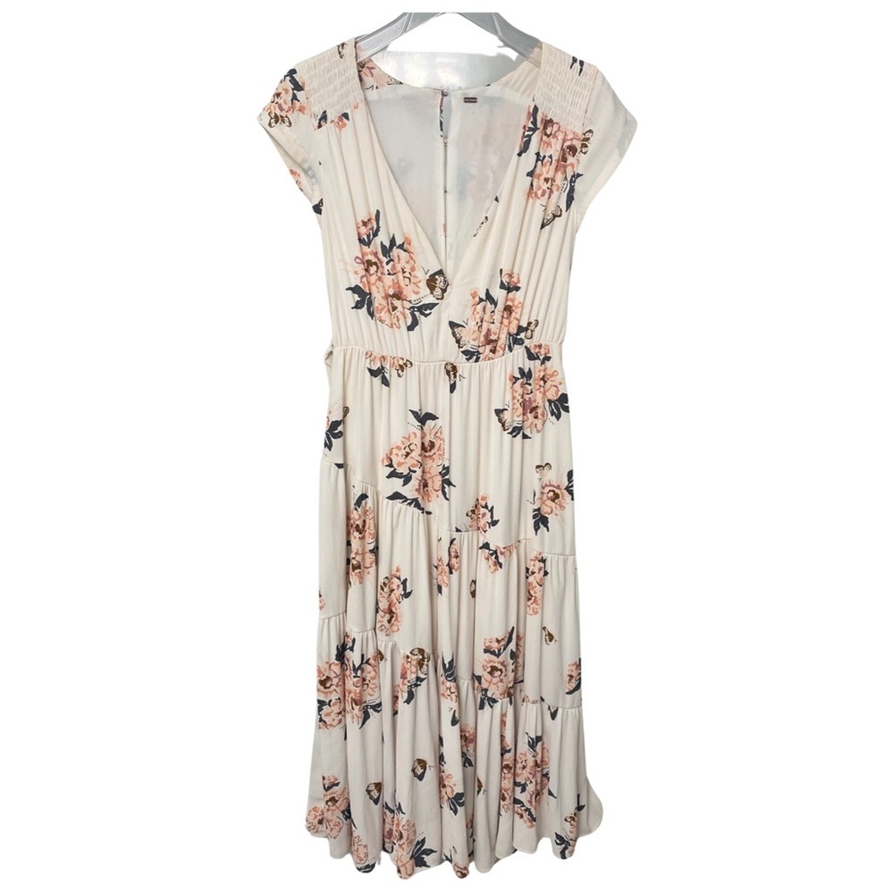 Free People All I Got Ivory Floral V-Neck Maxi Dress Size 6 - Picture 9 of 12